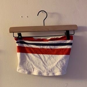 red and white stripe tube top